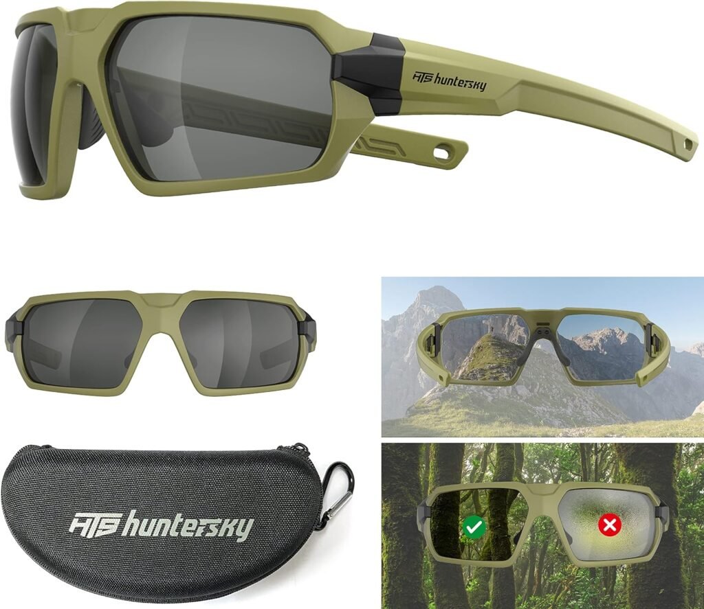 HUNTERSKY HTS Ballistic Tactical Impact Protection Anti Fog Shooting Glasses Military Grade, Airsoft Range