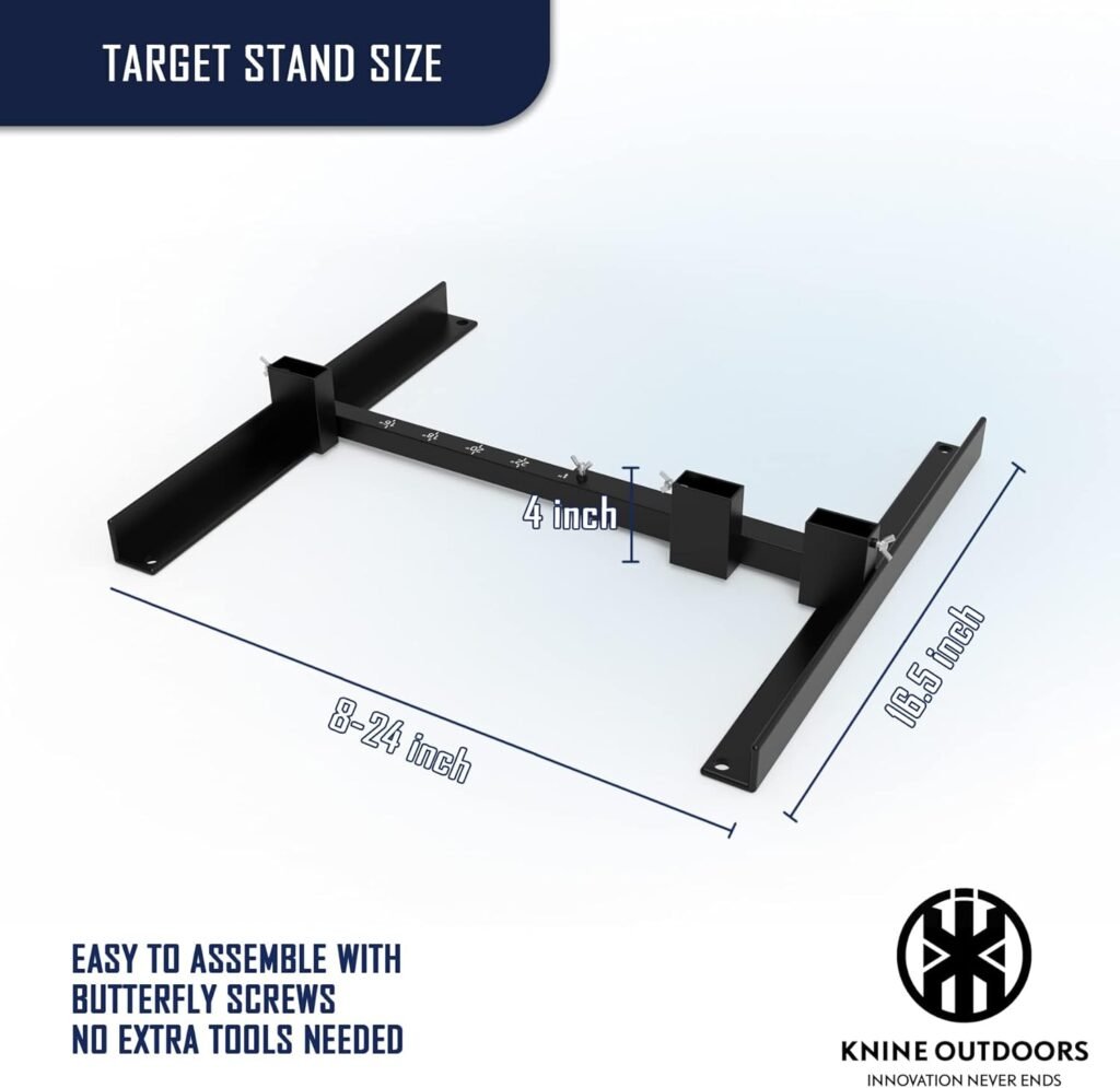 KNINE OUTDOORS Shooting Target Stand for Outdoors, Durable Paper Target Holder with Stable Adjustable Base for Paper Shooting Targets Cardboard Silhouette, H Shape, USPSA/IPSC, IDPA Practice, 1 Pack
