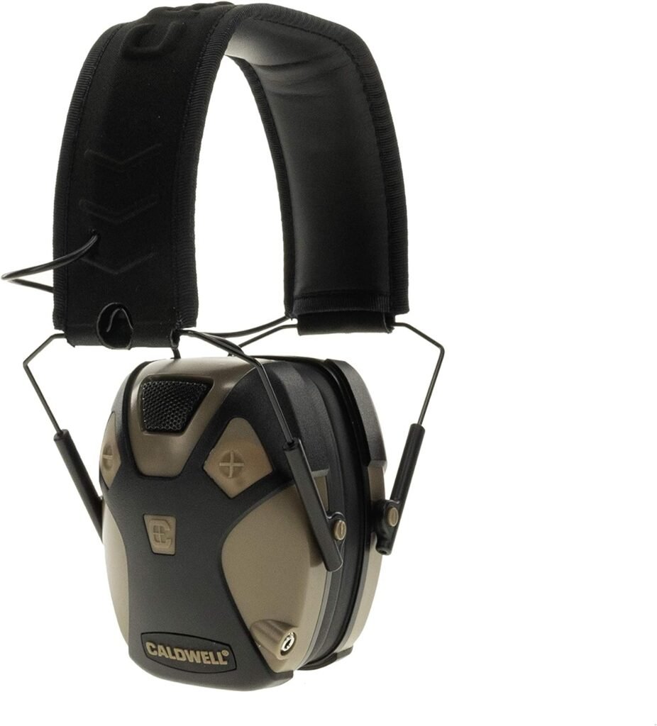 Caldwell E-MAX Pro Electronic Hearing Protection 23-24 NRR - Adjustable Lo Pro Earmuffs for Shooting, Hunting and Range