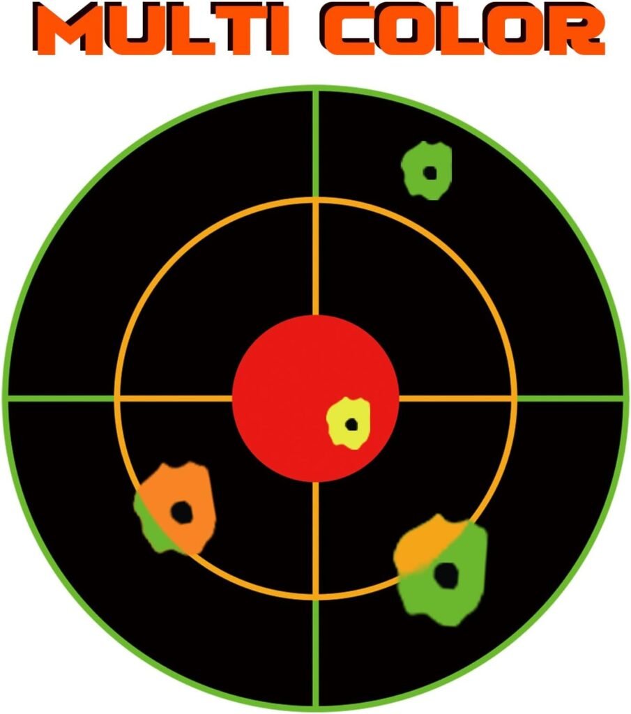 Highwild 3 Inch  4 Inch Splatter Adhesive Bullseye Shooting Target Stickers - Splash Effect of Multiple Colors