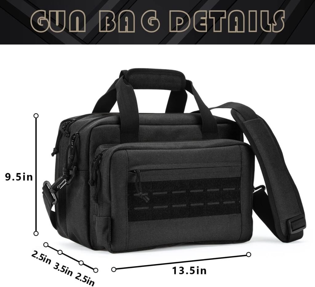 VEAGIA Range Bag,Pistol Case,Gun Range Bags For Handguns And Ammo Pouch 2 Pistols Soft Carrying Shooting Bag