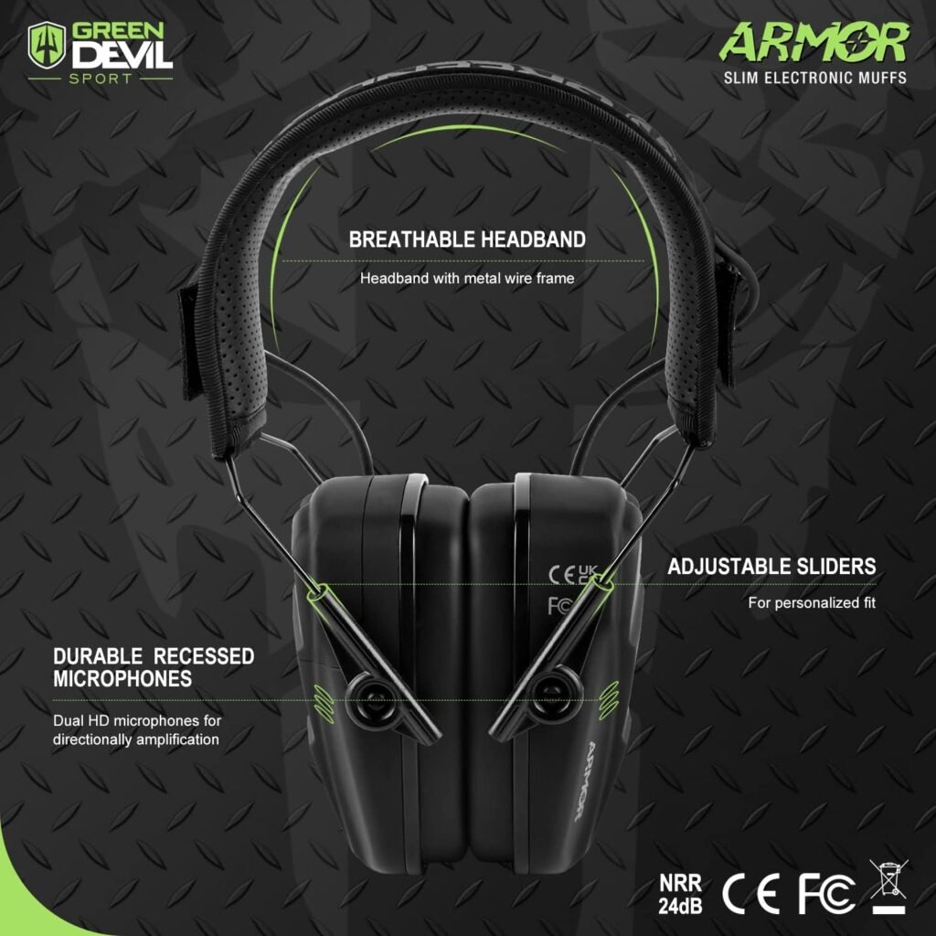 GREEN DEVIL Shooting Ear Protection Electronic Noise Reduction Hearing Protection Ear muffs Headphones For Gun Range Hunting