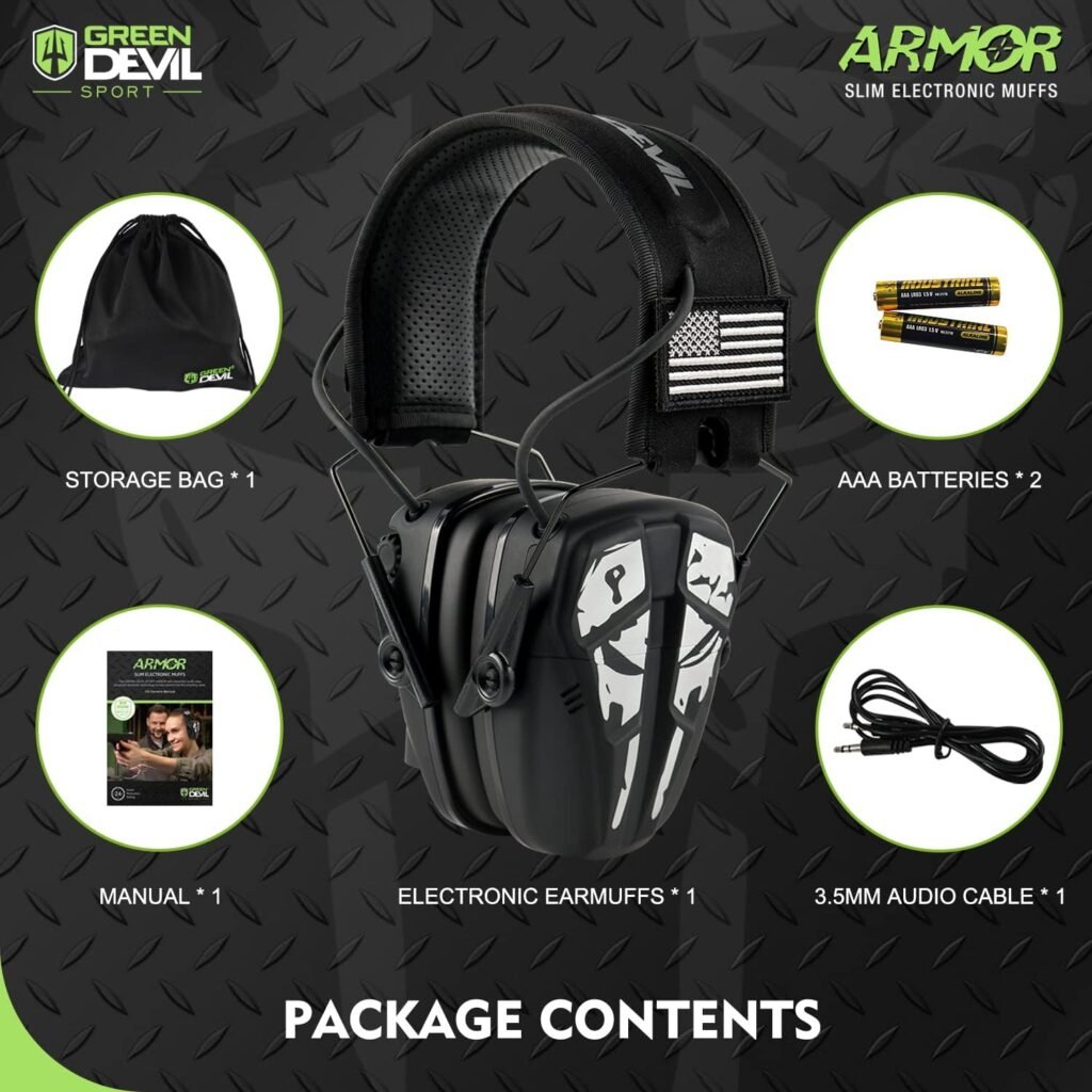GREEN DEVIL Shooting Ear Protection Electronic Noise Reduction Hearing Protection Ear muffs Headphones For Gun Range Hunting