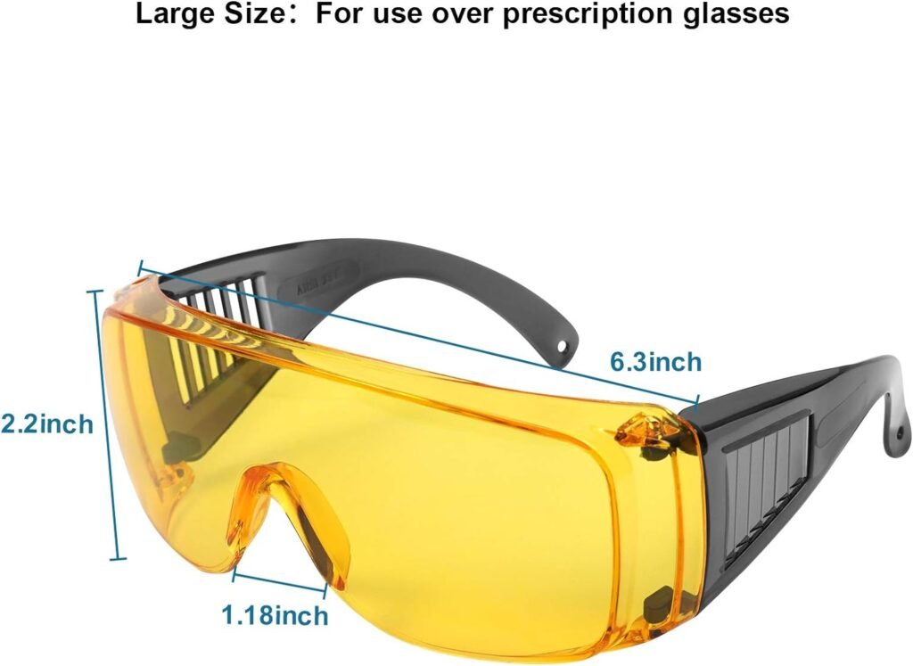 Shooting Glasses Over Eyeglasses, AntiFog Safety Glasses Over Prescription OTG
