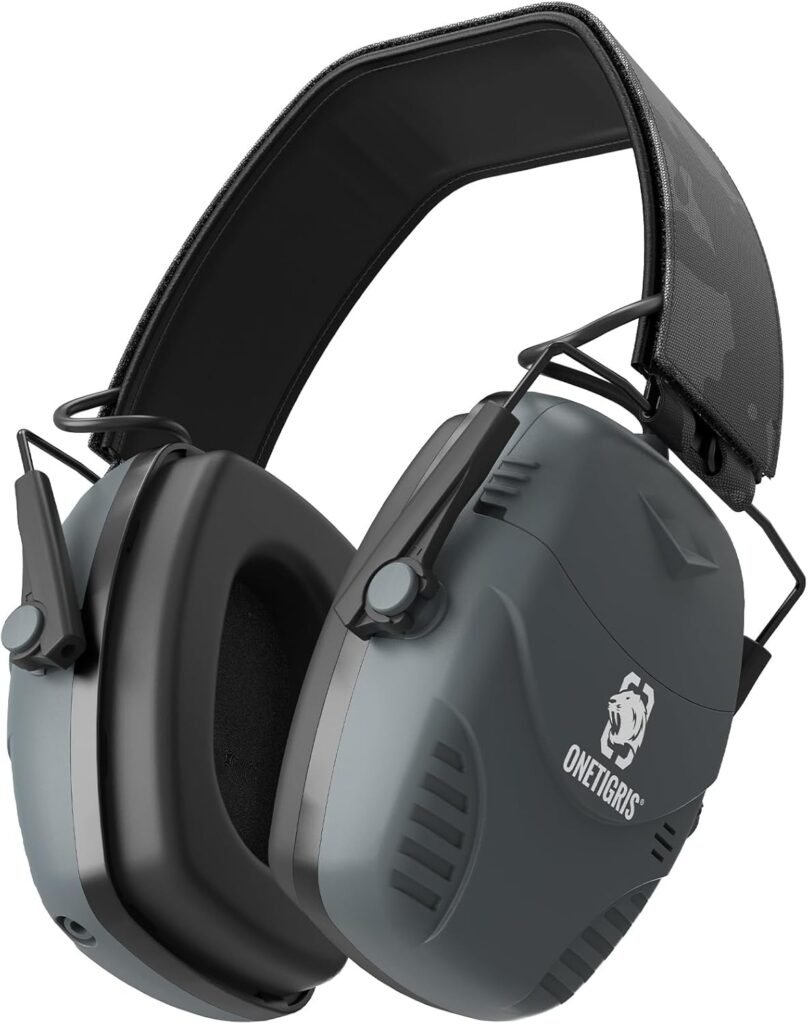 OneTigris Shooting Hearing Protection, Foldable Noise Cancelling Ear Muffs for Shooting, Hunting, Construction, Mp3 Player