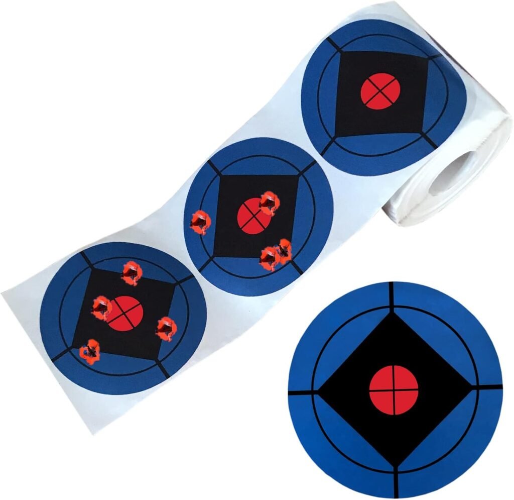 Splatter Targets for Shooting 3 Inch Reactive Paper Target Stickers 250 Self Adhesive Target Roll for BB Gun, Pellet Gun, Airsoft, Pistol, Rifle Shooting Practice