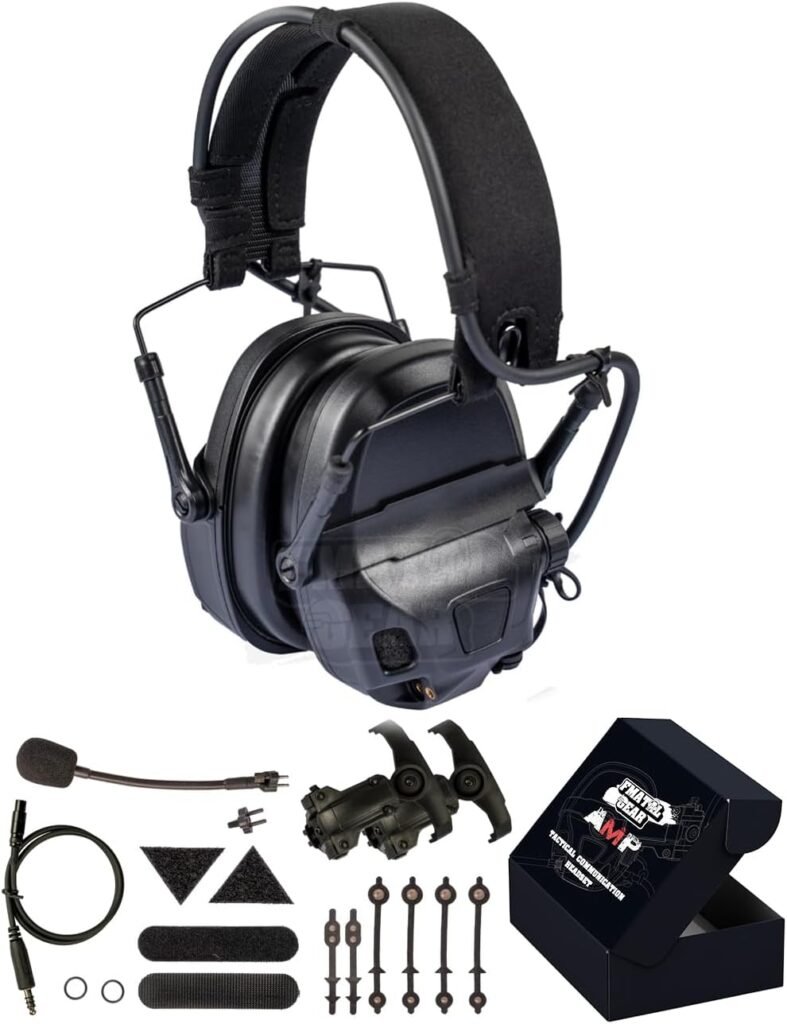 2024 FMA AMP NRR 26dB Digital Tactical Headset | Pickup Noise Reduction Communication Hearing Protection Earmuffs