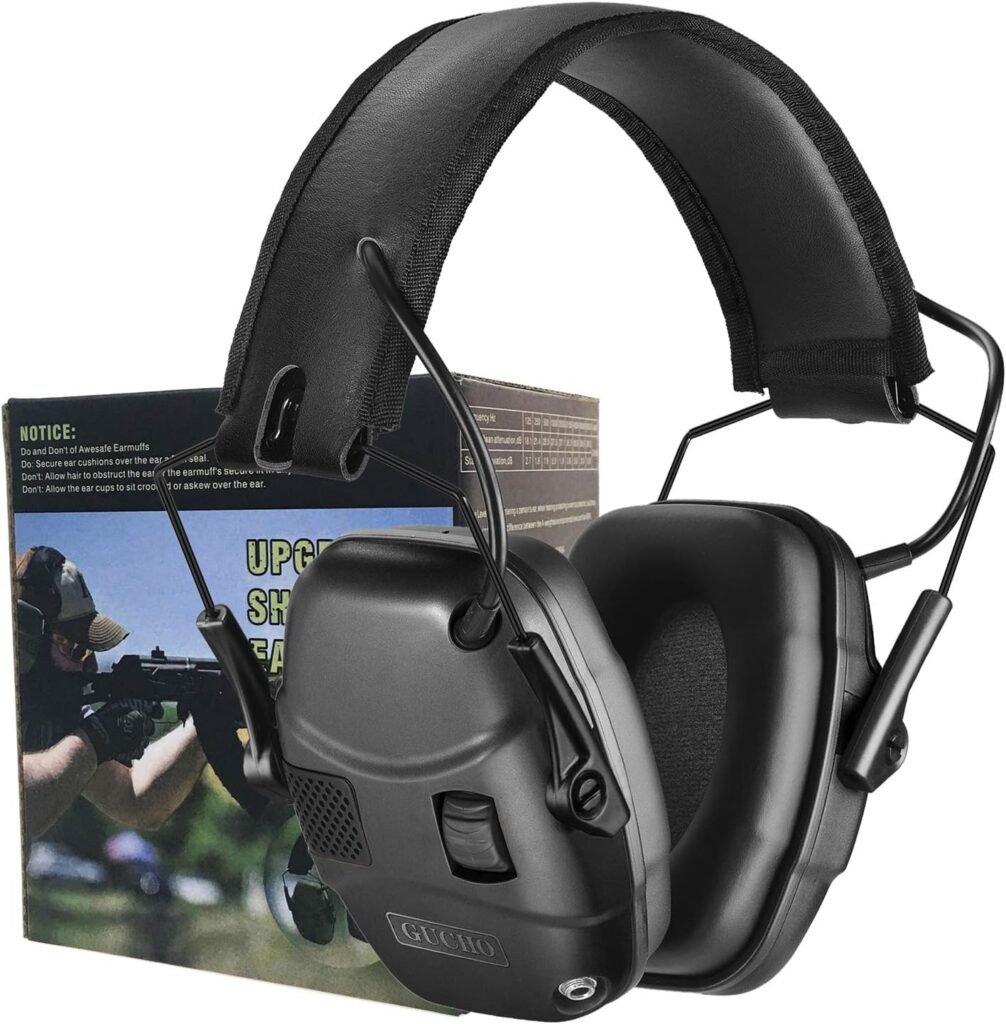 GUCHO Electronic Shooting Earmuff Hearing Ear Protection for Gun Range Noise Reduction