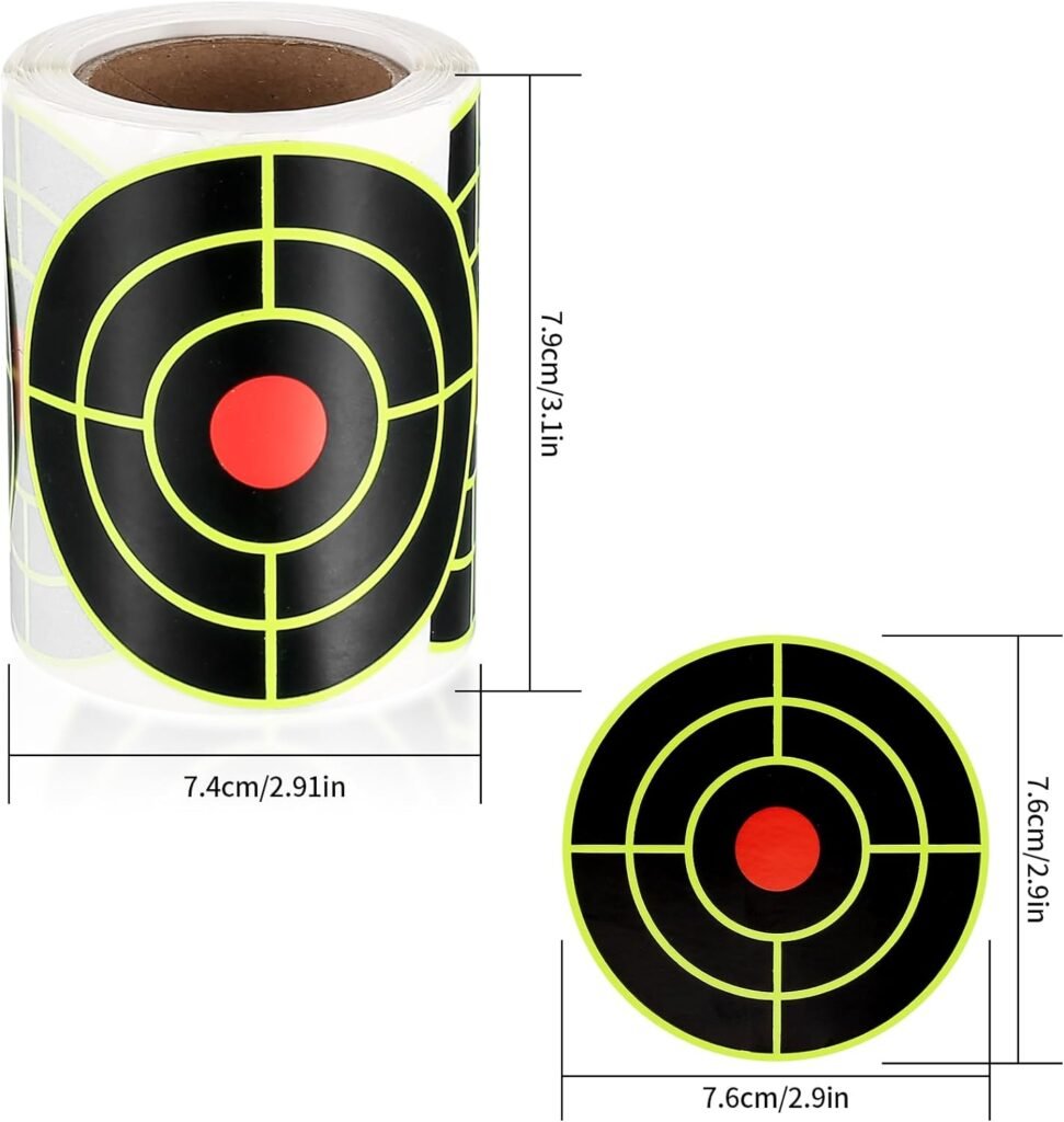 Shooting Splatter Targets Stickers, 200 Pcs/Roll 3 Inch Self Adhesive Shooting Targets Paper, Reactive Target Shooting Splatter Stickers for Shooting Range, Archery Bow, Practice Training